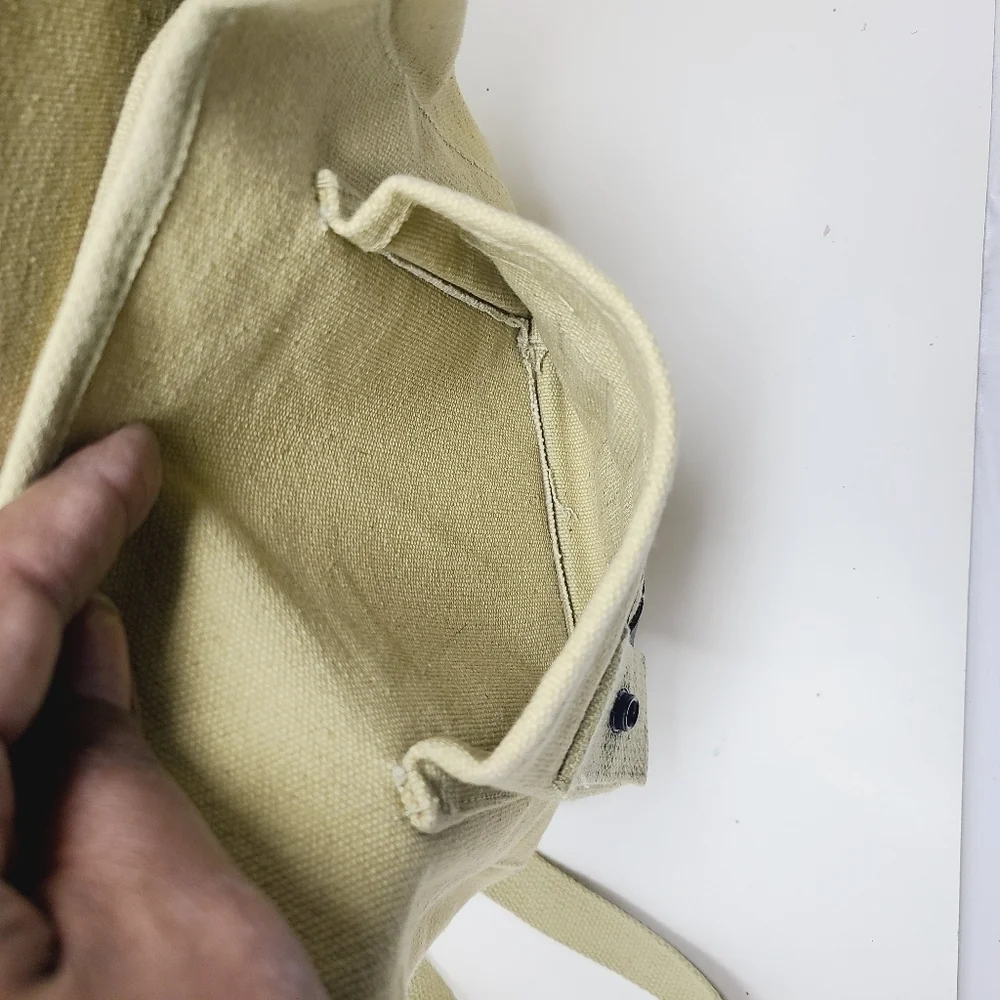 Unbranded | Unisex Vintage Beige Canvas Shoulder Bookbag or Backpack (One Size)